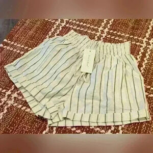 Sim & Sam Cotton Linen Stripe Shorts Size Medium